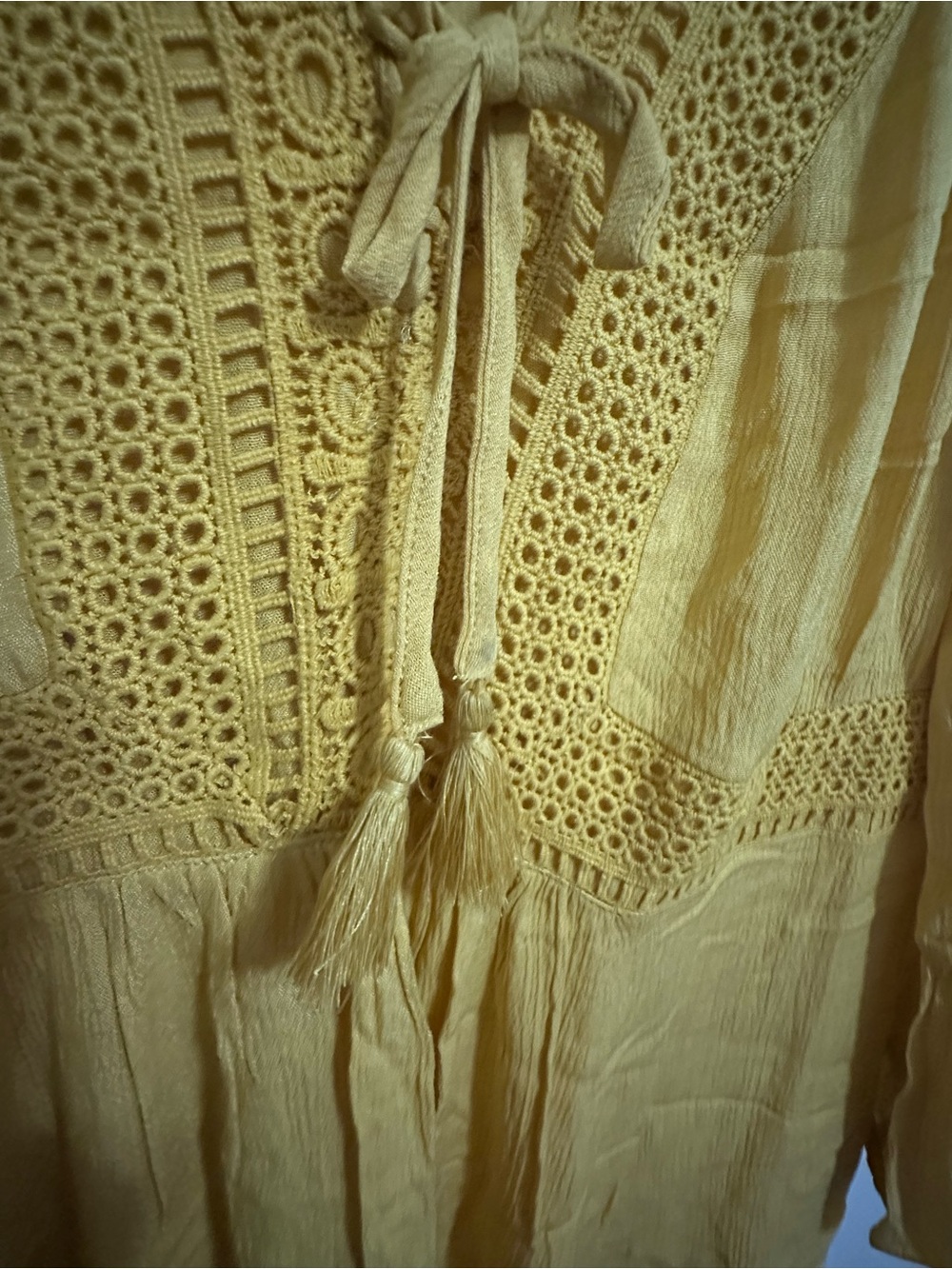 NWT CUTEEEE Torrid Yellow Crochet-Trim Top - Picture 5 of 5